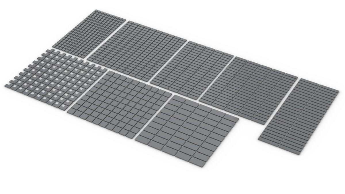 Klemmbausteine 900 Stück Fliesen Tiles dunkelgrau