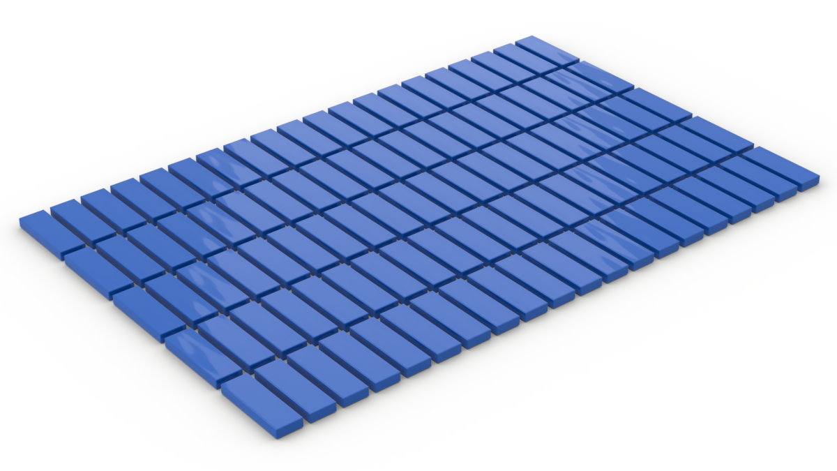 100 Stück Fliesen 1 x 3  tile blau