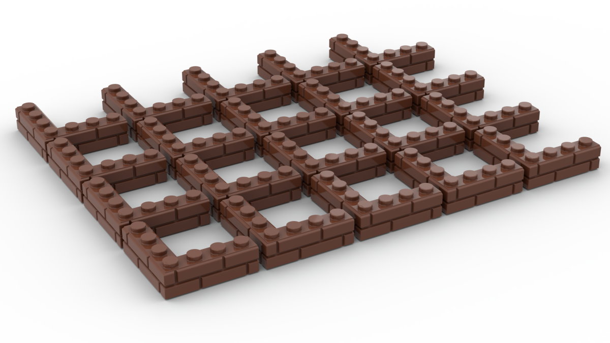 20 Stück Mauersteine 4 x 4 corner brick modified with Masonry Profile Farbe dark brown