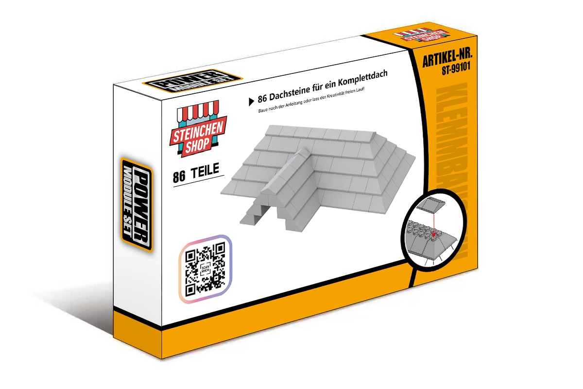 Dachstuhl aus diversen Slopes aus gobricks Steinen in light bluish grey