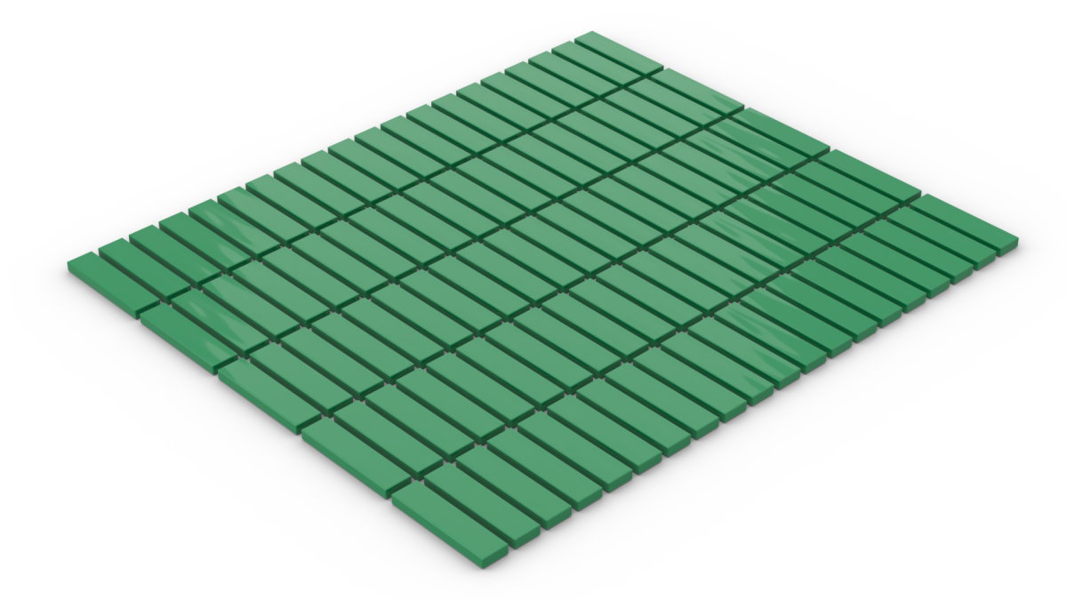 100 Stück Fliesen 1 x 4  tile grün
