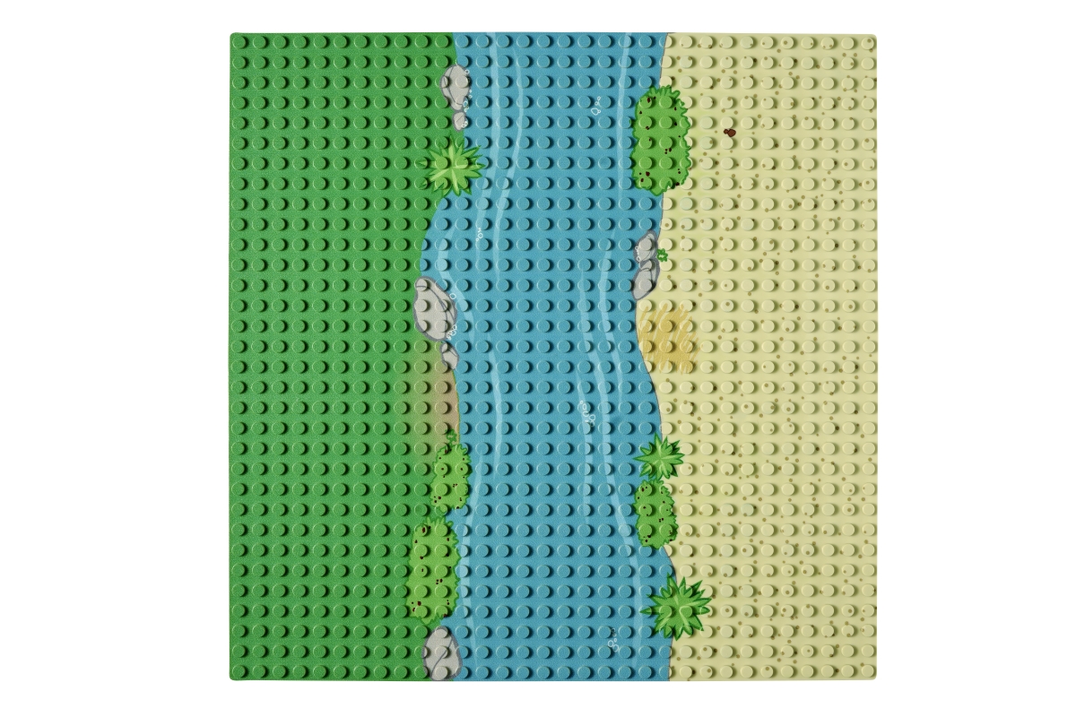 Grundplatte 32 x 32 Noppen mit Print Ufer Gerade