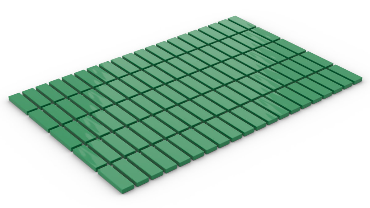 100 Stück Fliesen 1 x 3  tile grün