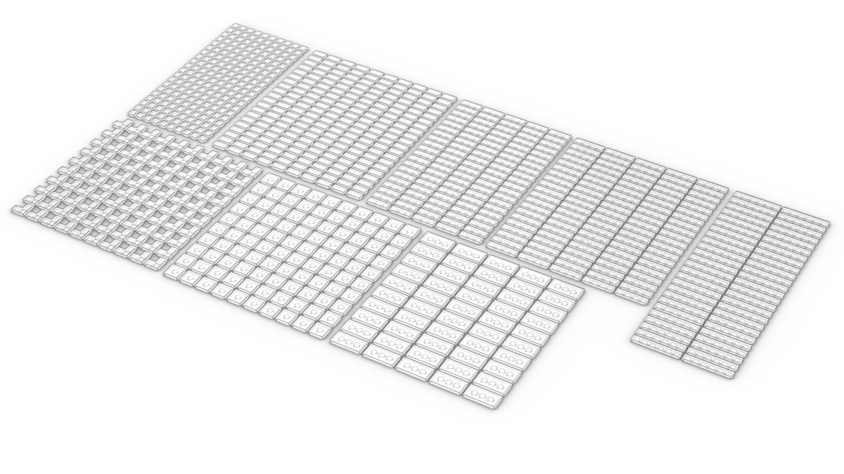 Klemmbausteine 900 Stück Fliesen Tiles transparent