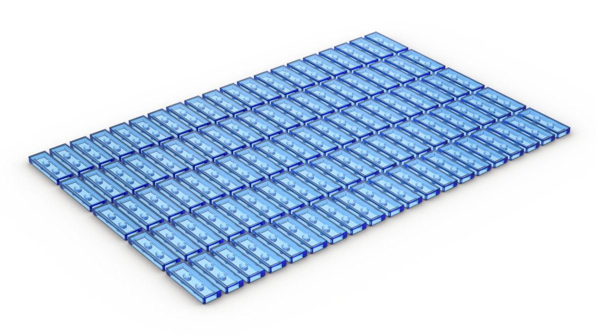 100 Stück Fliesen 1 x 3  tile trans clear dark blue