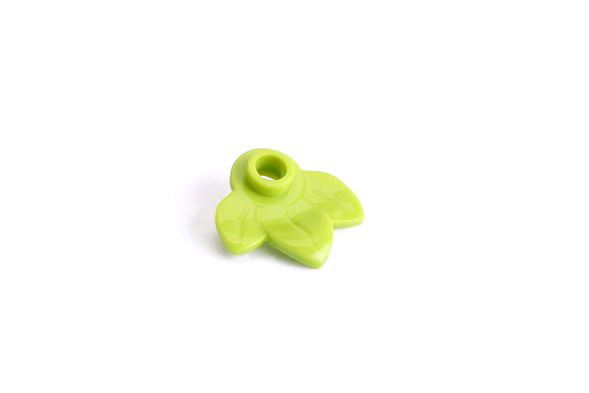 100 Stück Plant Plate Round 1 x 1 with 3 Leaves  lime