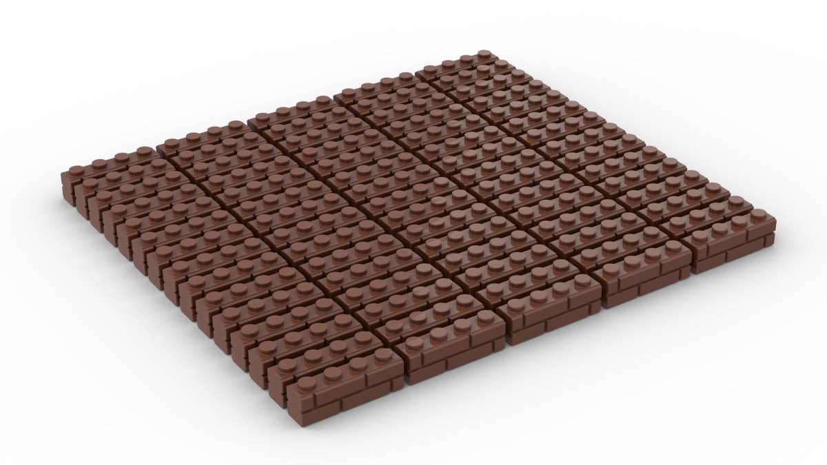 25 Stück Mauersteine 1 x 4 brick modified with Masonry Profile Farbe dark brown