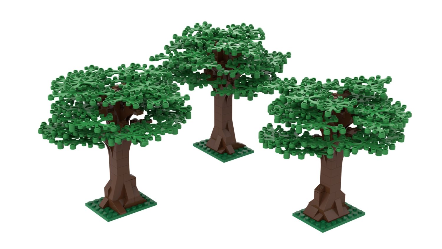 3er Set Großer Baum hellgrün