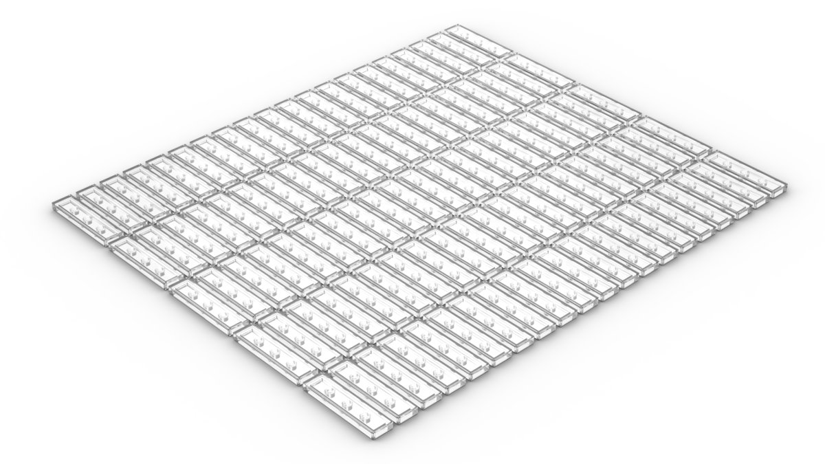 100 Stück Fliesen 1 x 4  tile trans clear white