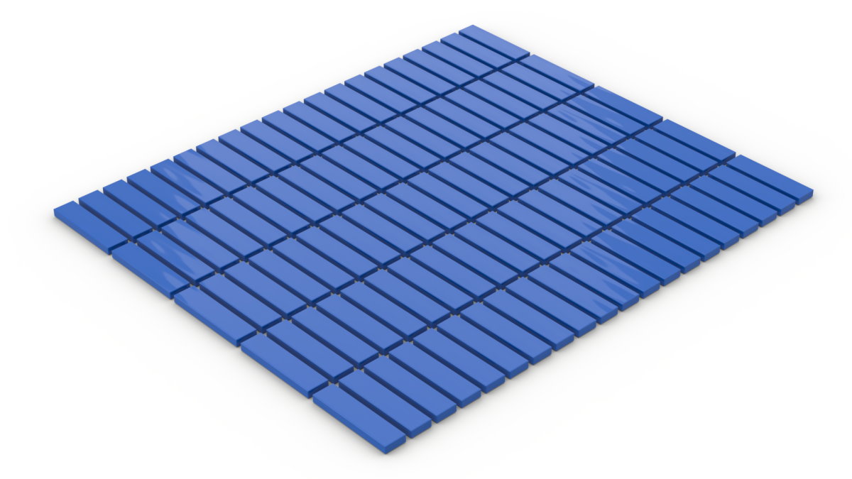 100 Stück Fliesen 1 x 4  tile blau