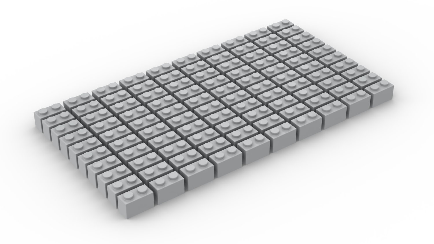 100 Stück 1 x 2 Brick light bluish grey