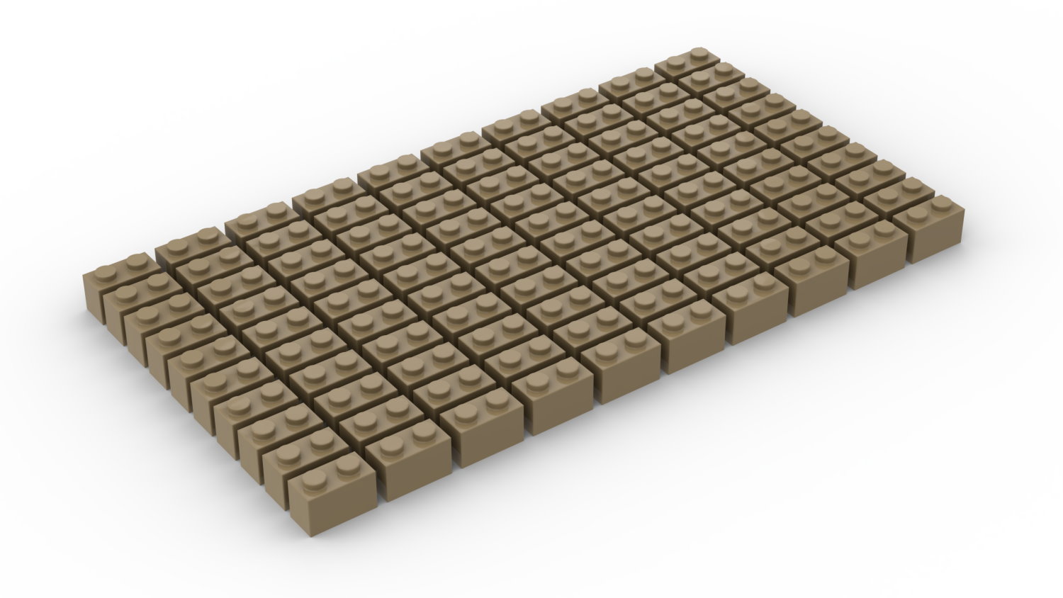 100 Stück 1 x 2 Brick dark tan