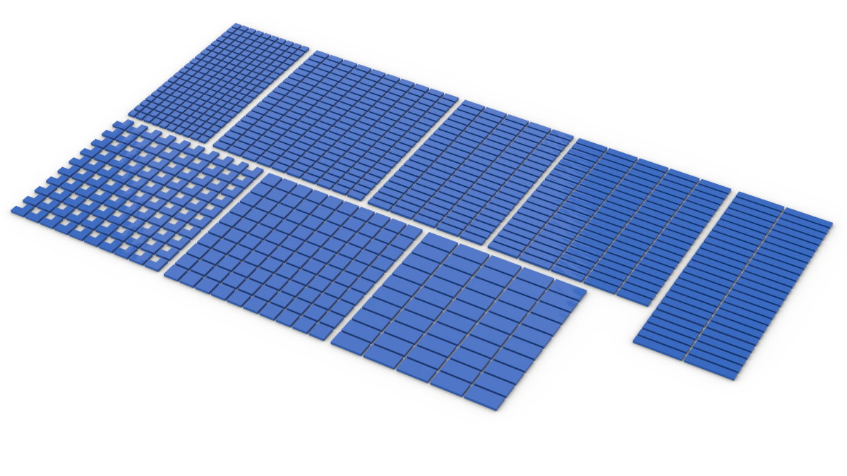 Klemmbausteine 900 Stück Fliesen Tiles blau