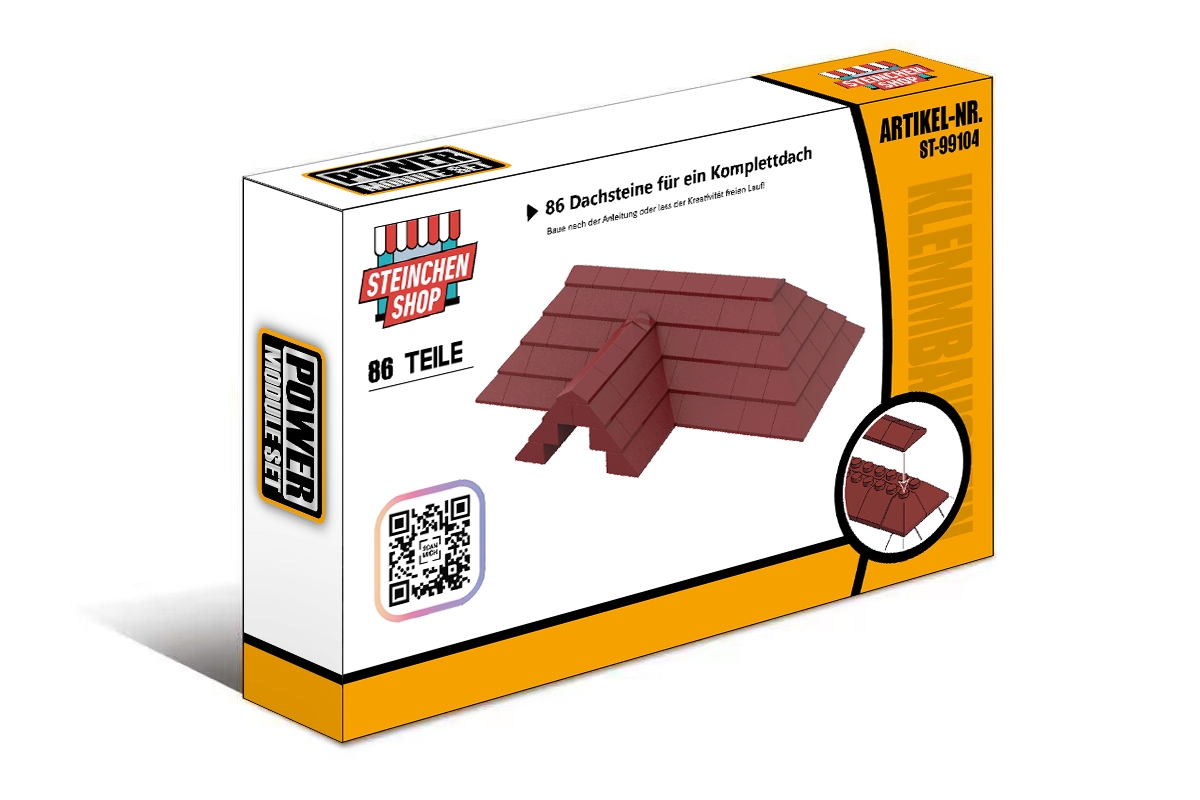 Dachstuhl aus diversen Slopes aus gobricks Steinen in dark red