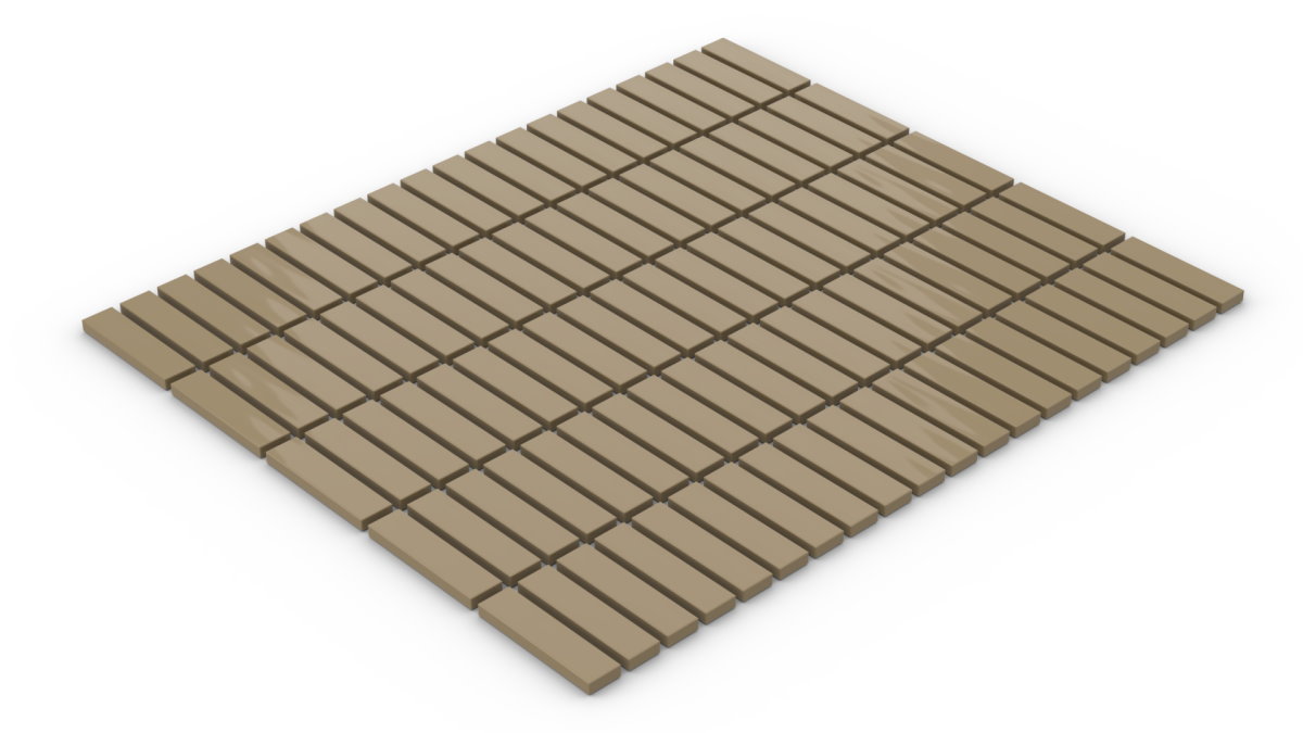 100 Stück Fliesen 1 x 4  tile dark tan