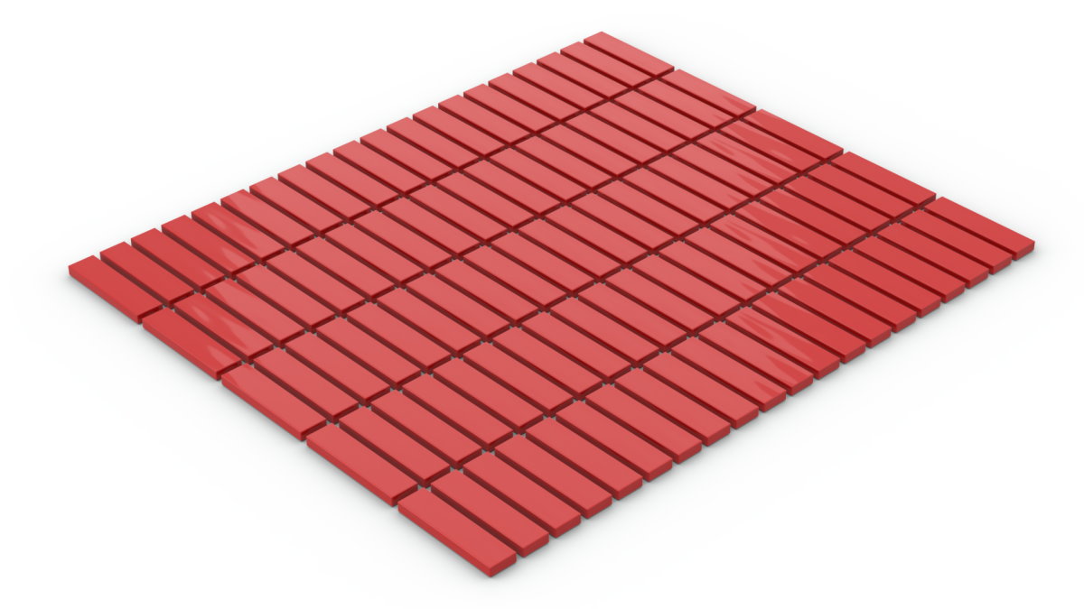 100 Stück Fliesen 1 x 4  tile rot