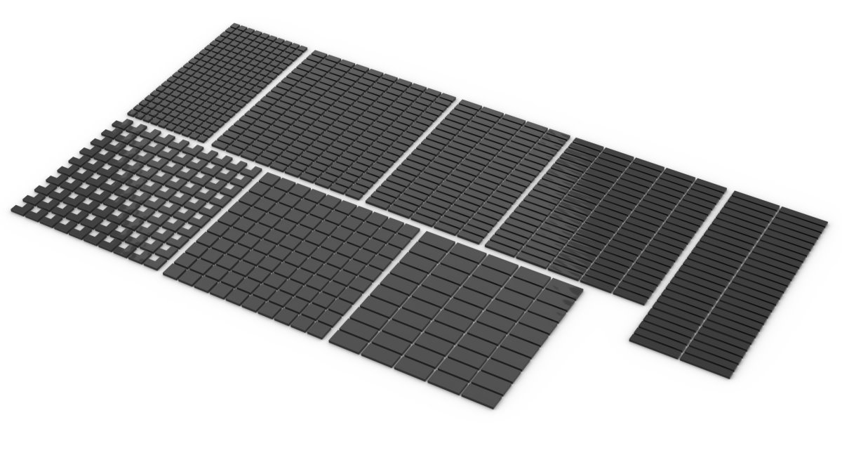Klemmbausteine 900 Stück Fliesen Tiles schwarz
