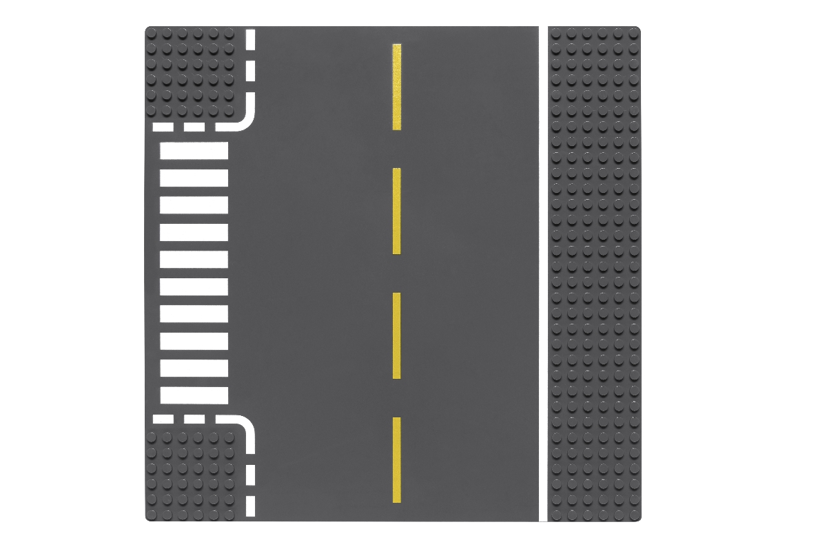 Straßenplatte 32 x 32 Noppen T-Kreuzung (dunkelgrau)