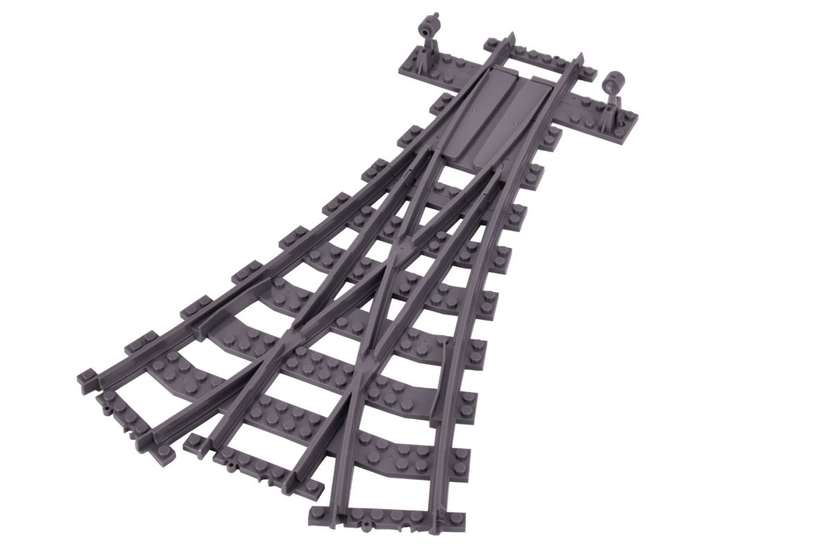 Eisenbahn Schiene 3-fach Weiche (R40) mit Abgang links - rechts - geradeaus