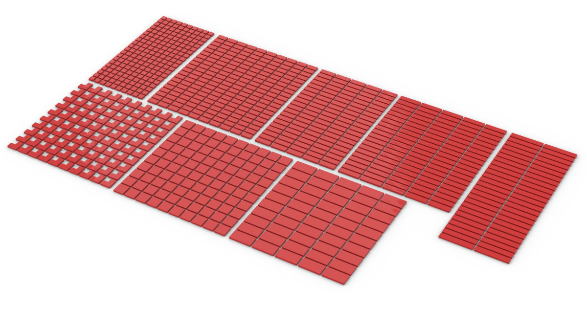 Klemmbausteine 900 Stück Fliesen Tiles rot