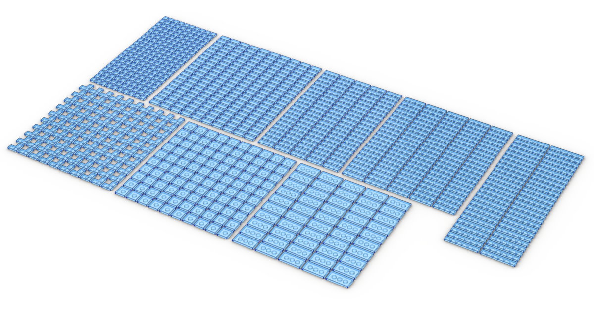Klemmbausteine 900 Stück Fliesen Tiles transparentblau