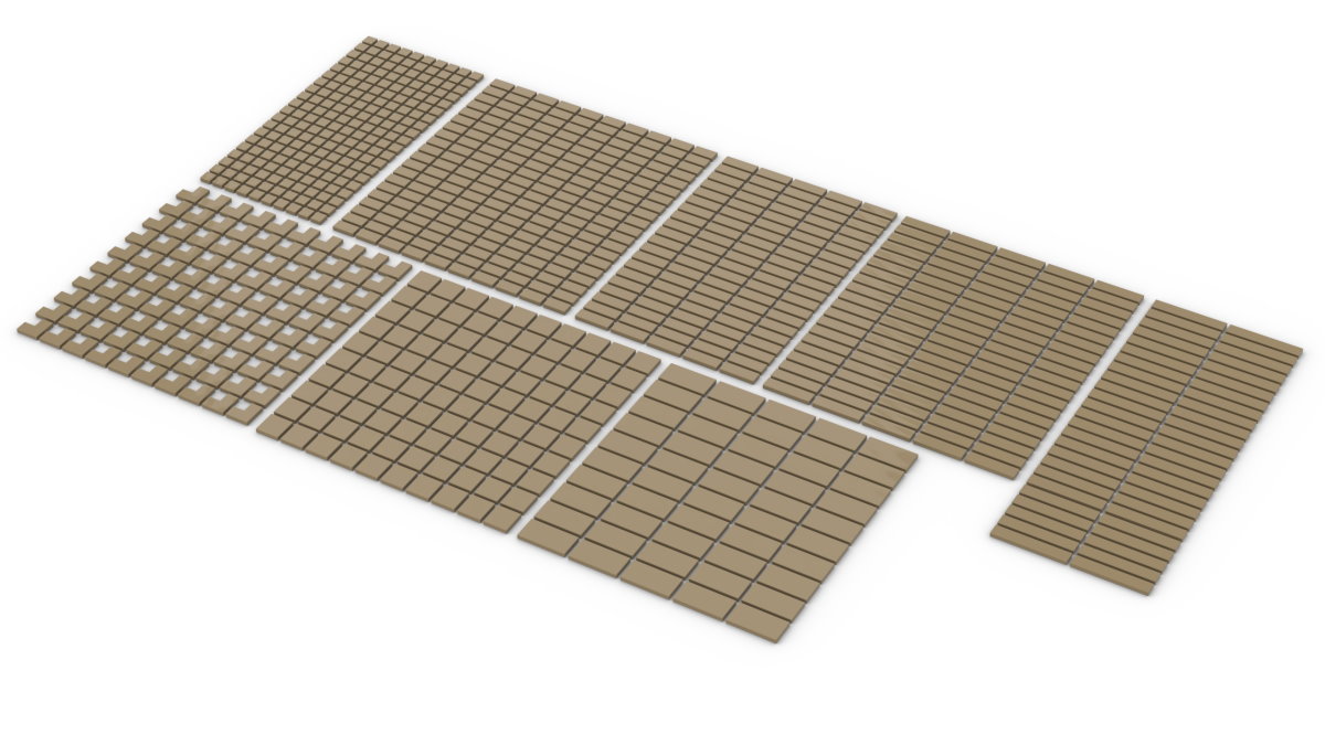 Klemmbausteine 900 Stück Fliesen Tiles Dunkelbeige