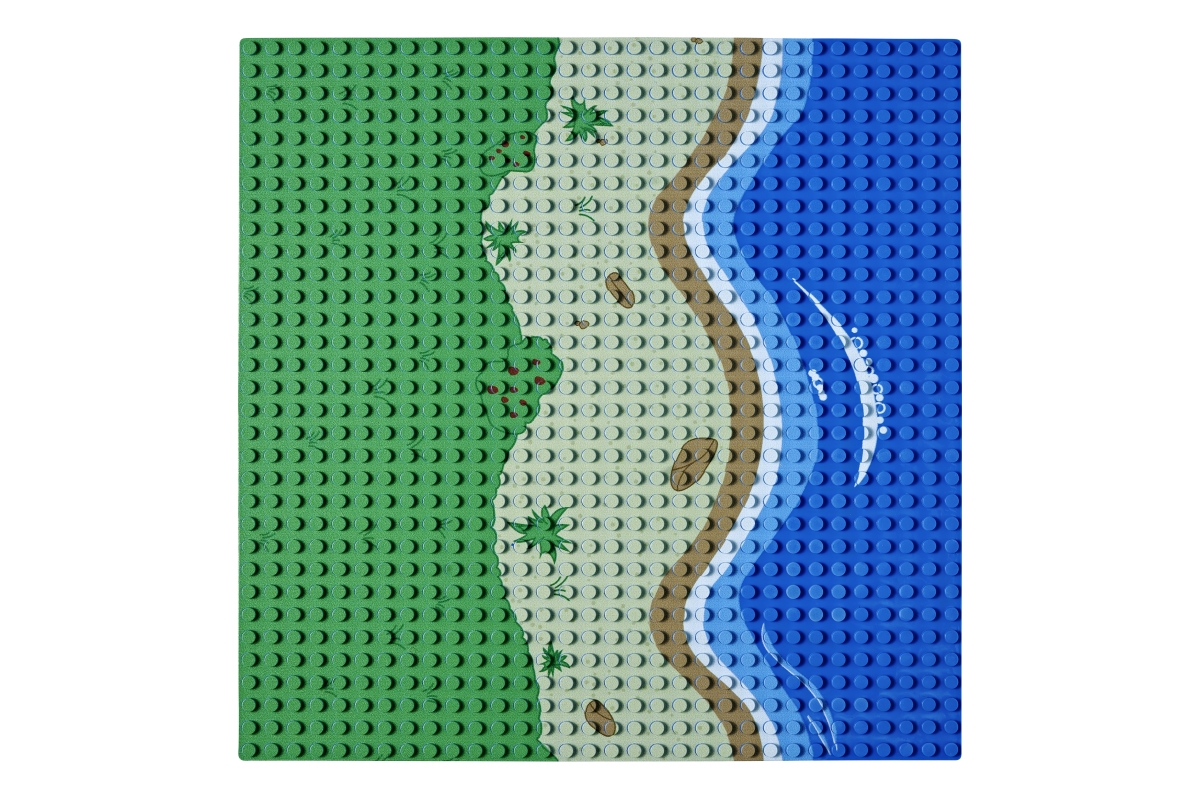 Grundplatte 32 x 32 Noppen mit Print Insel Gerade