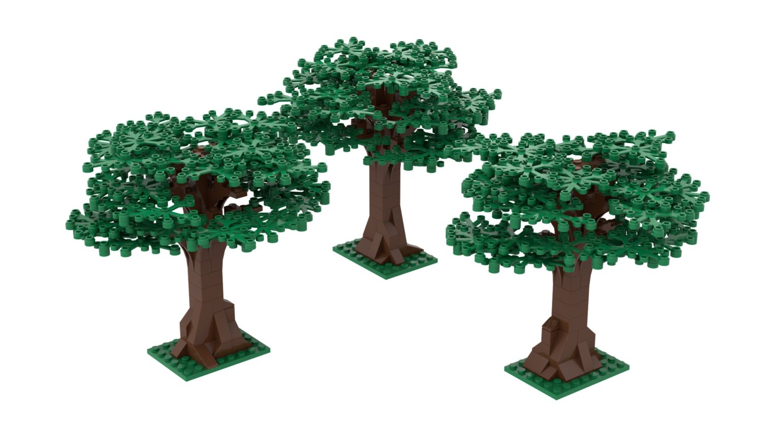3er Set Großer Baum grün