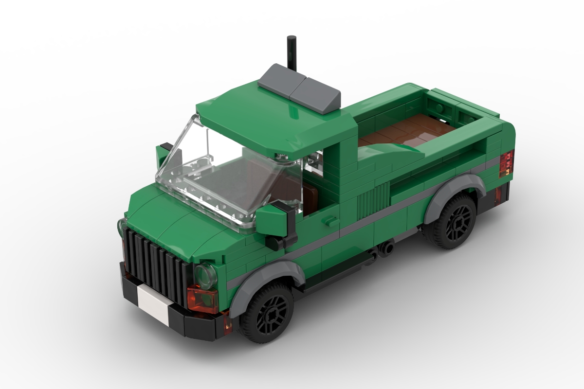 Pick-Up mit Ladefläche in grün