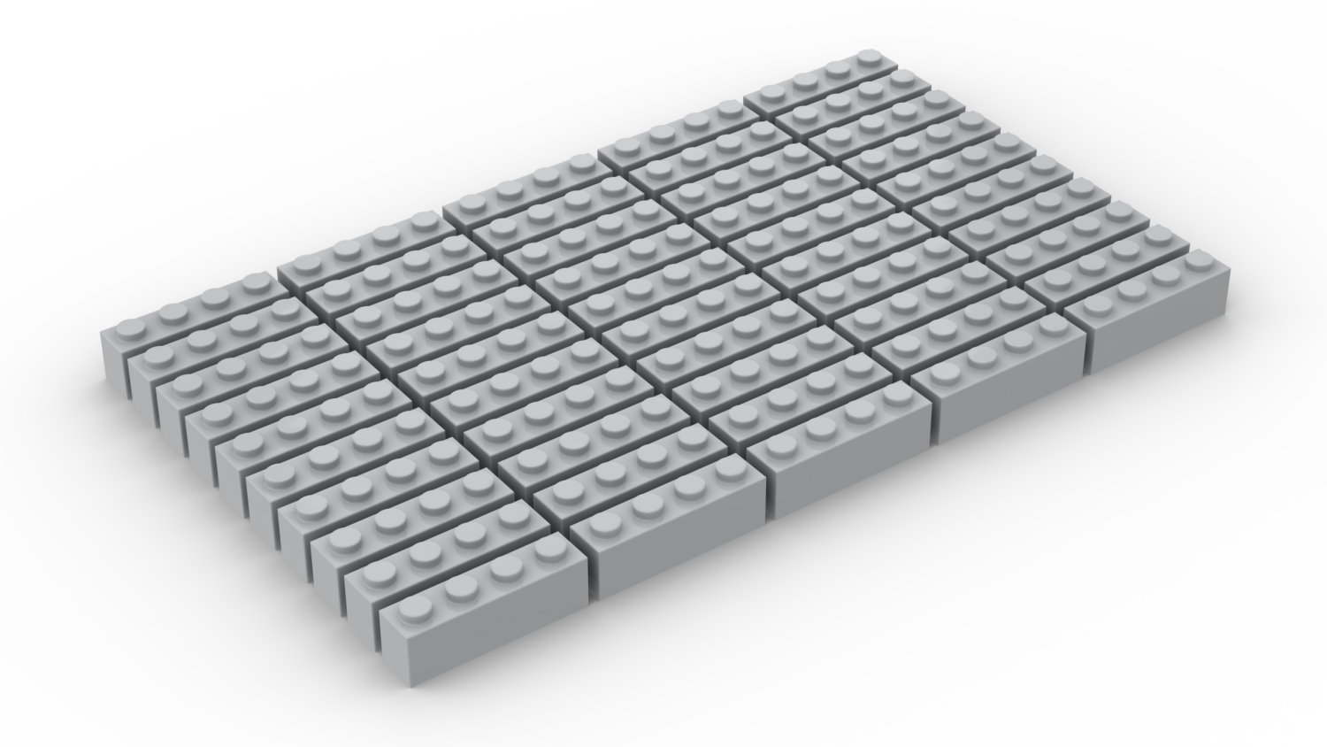50 Stück 1 x 4 Brick light bluish grey