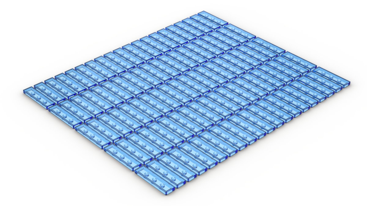 100 Stück Fliesen 1 x 4  tile trans clear dark blue