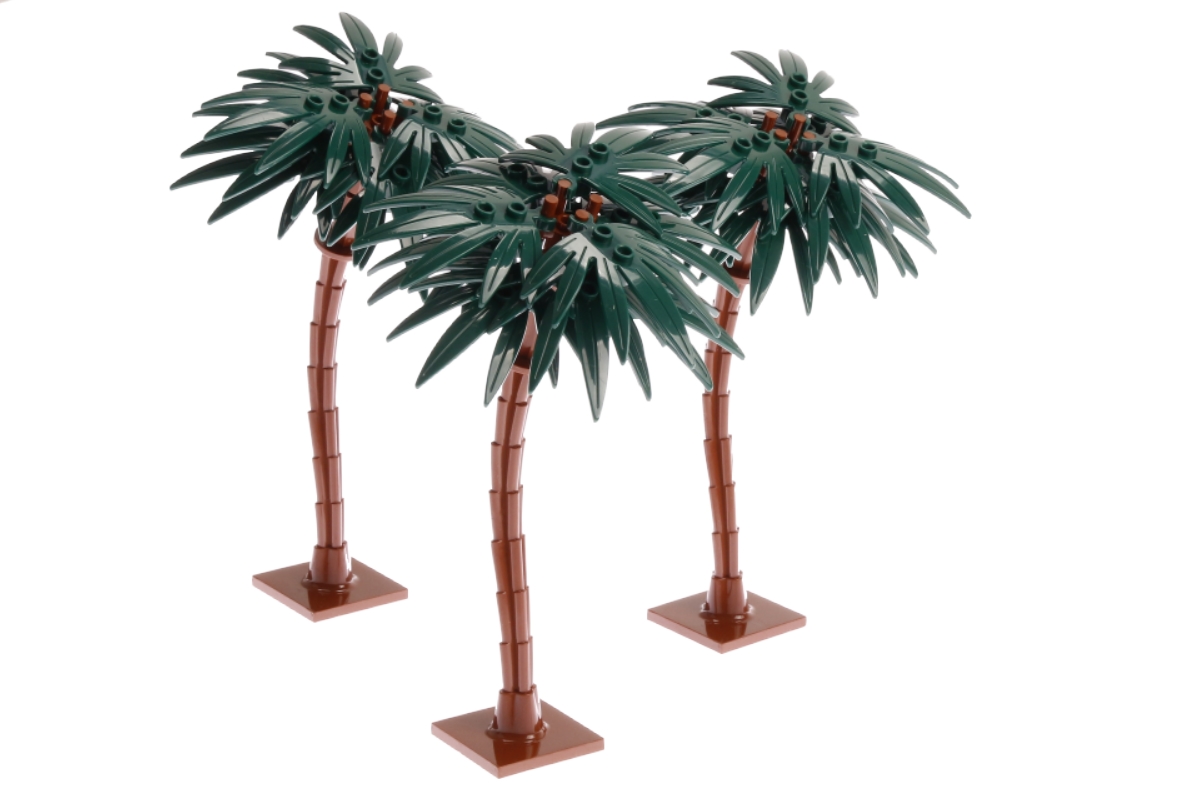 3er Set Palme dunkelgrün