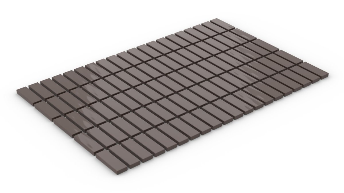100 Stück Fliesen 1 x 3  tile dark brown