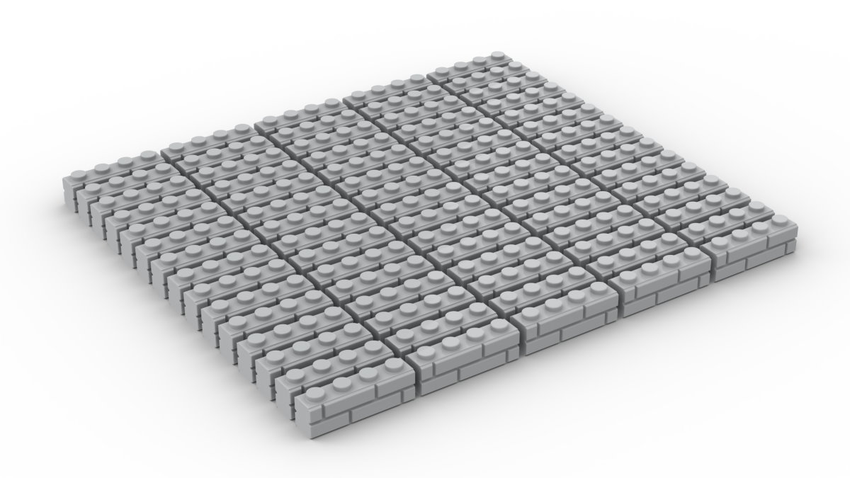 25 Stück Mauersteine 1 x 4 brick modified with Masonry Profile Farbe light bluish grey