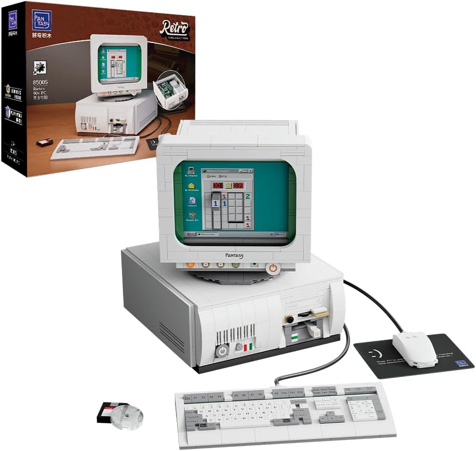 Retro PC Desktop aus Klemmbausteinen
