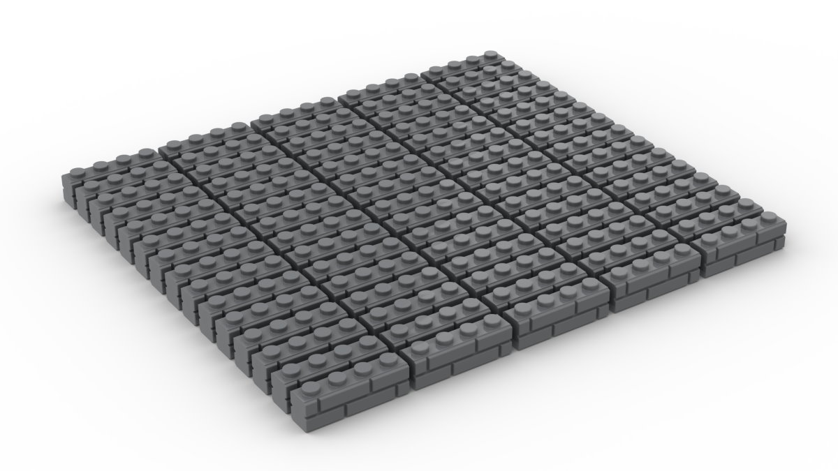 25 Stück Mauersteine 1 x 4 brick modified with Masonry Profile Farbe dark bluish grey