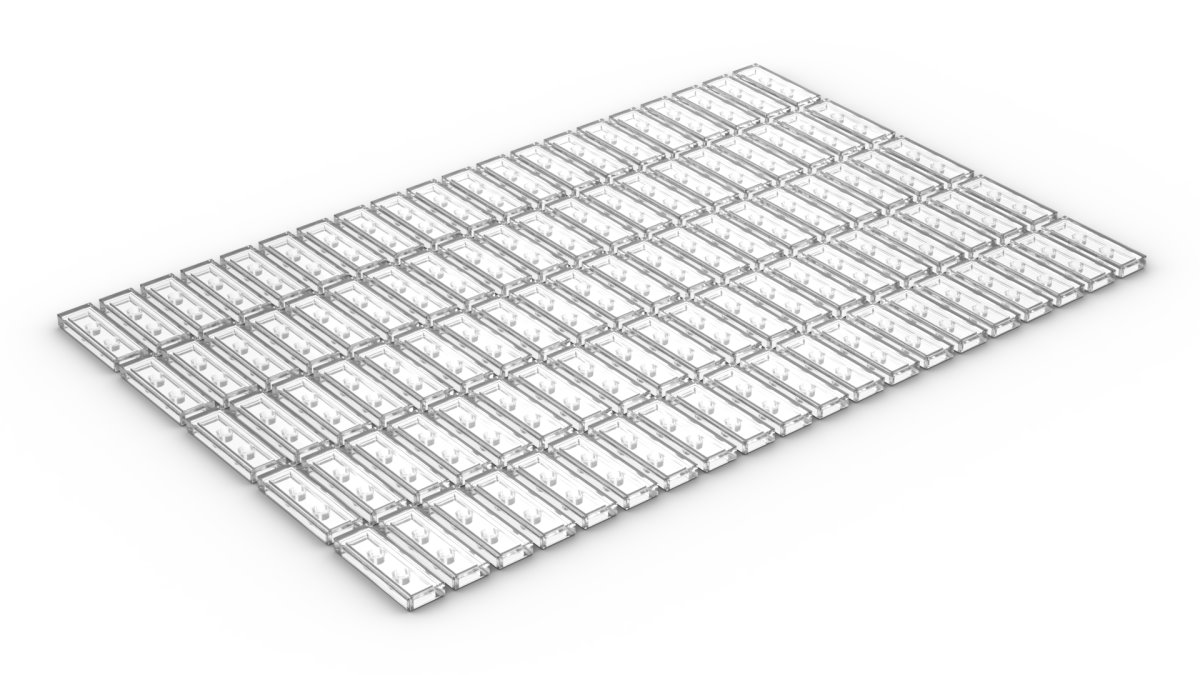 100 Stück Fliesen 1 x 3  tile trans clear white
