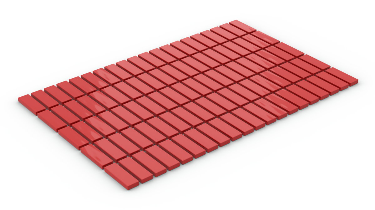 100 Stück Fliesen 1 x 3  tile rot