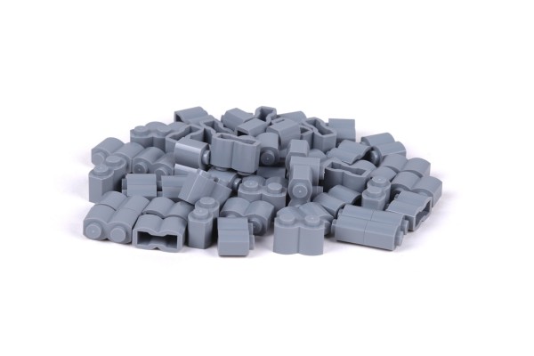 100 Stück Palisadensteine 1 x 2 log brick modified Farbe light bluish gray
