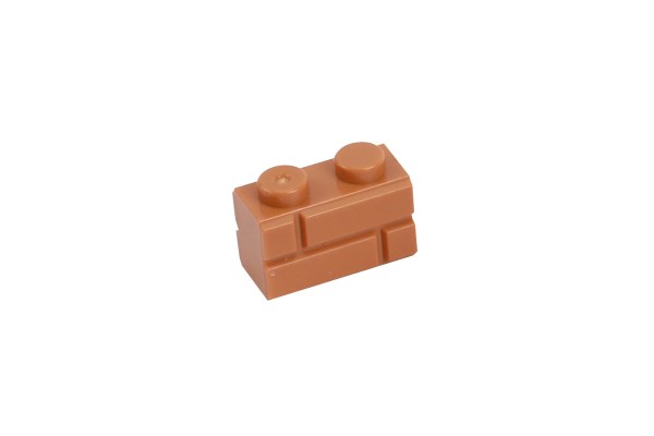 50 Stück Mauersteine 1 x 2 brick modified with Masonry Profile Farbe medium nougat