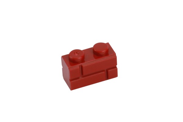 50 Stück Mauersteine 1 x 2 brick modified with Masonry Profile Farbe dark red