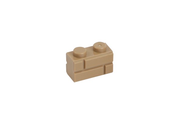 50 Stück Mauersteine 1 x 2 brick modified with Masonry Profile Farbe dark tan