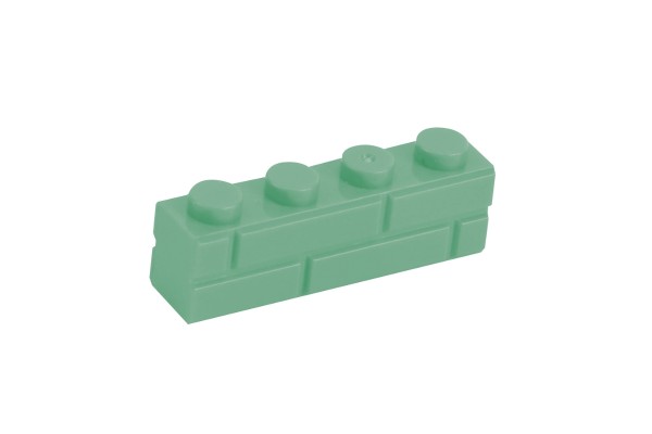 25 Stück Mauersteine 1 x 4 brick modified with Masonry Profile Farbe sand green