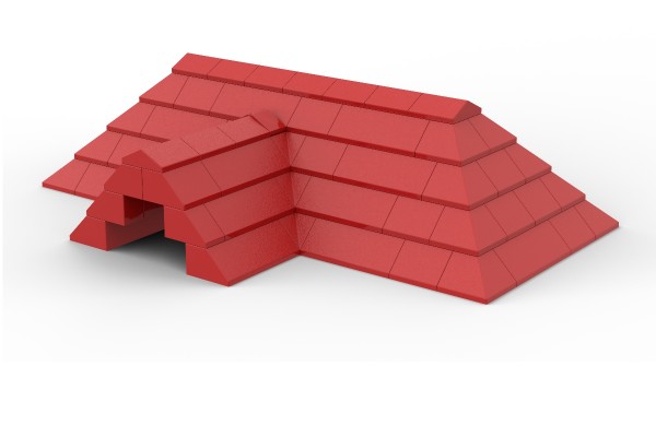 Dachkonstruktion in rot - diverse Slopes