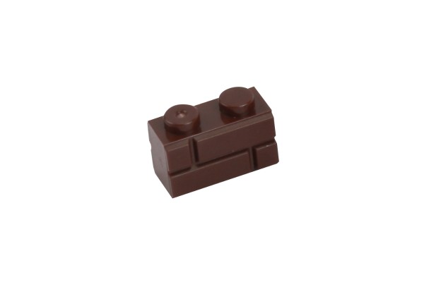 50 Stück Mauersteine 1 x 2 brick modified with Masonry Profile Farbe reddish brown